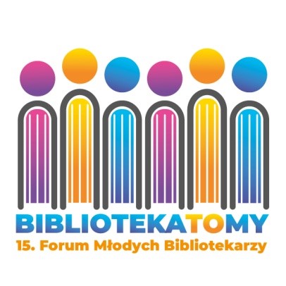 Logo 15. Forum Młodych Bibliotekarzy napis: Biblioteka To my