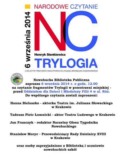 Narodowe Czytanie "Trylogii" Henryka Sienkiewicza